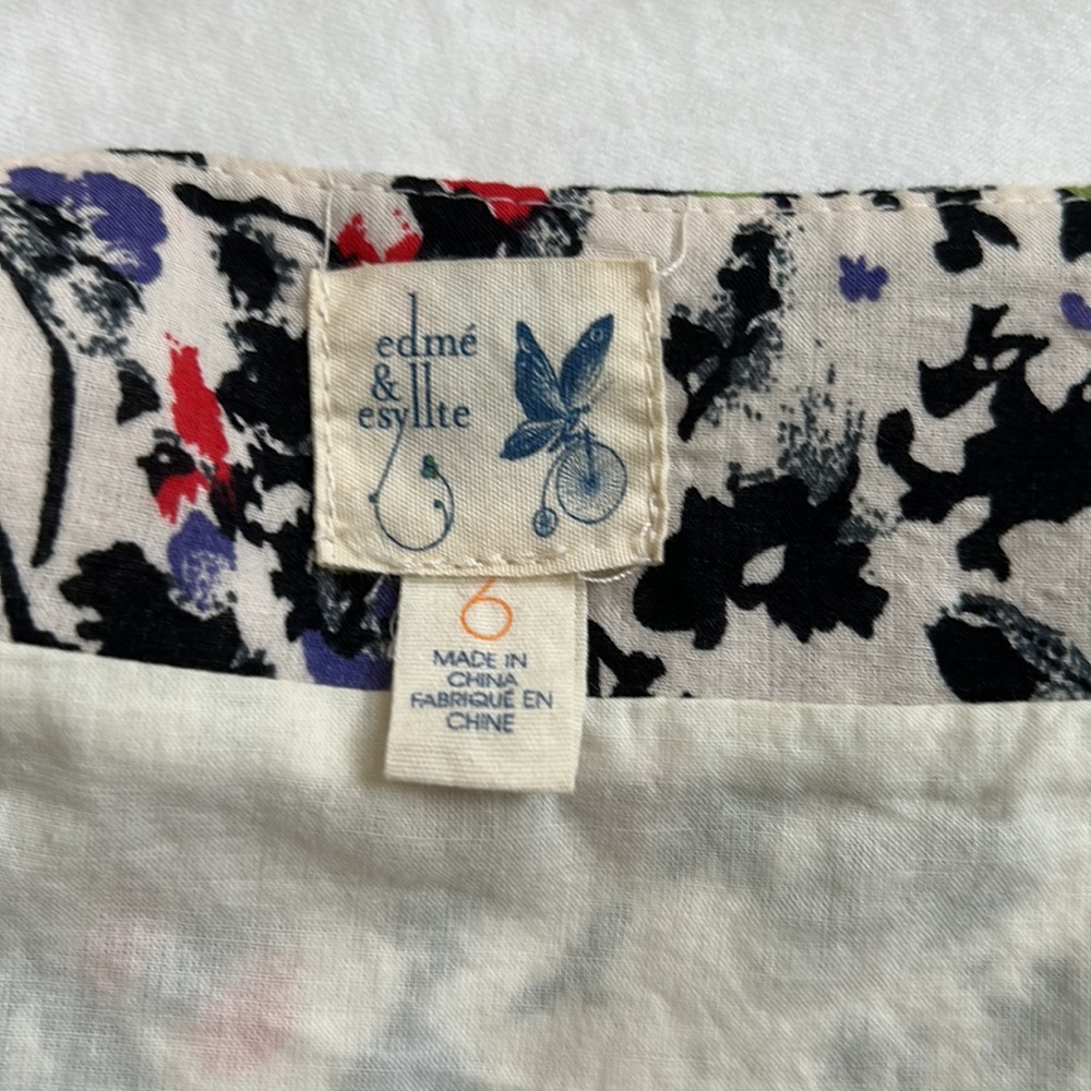 Anthropologie edme & esyllte floral print ruffle skirt 6 - Picture 5 of 7
